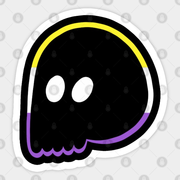 Cute Emo Skull (Non-Binary Colors) Sticker by inatorinator